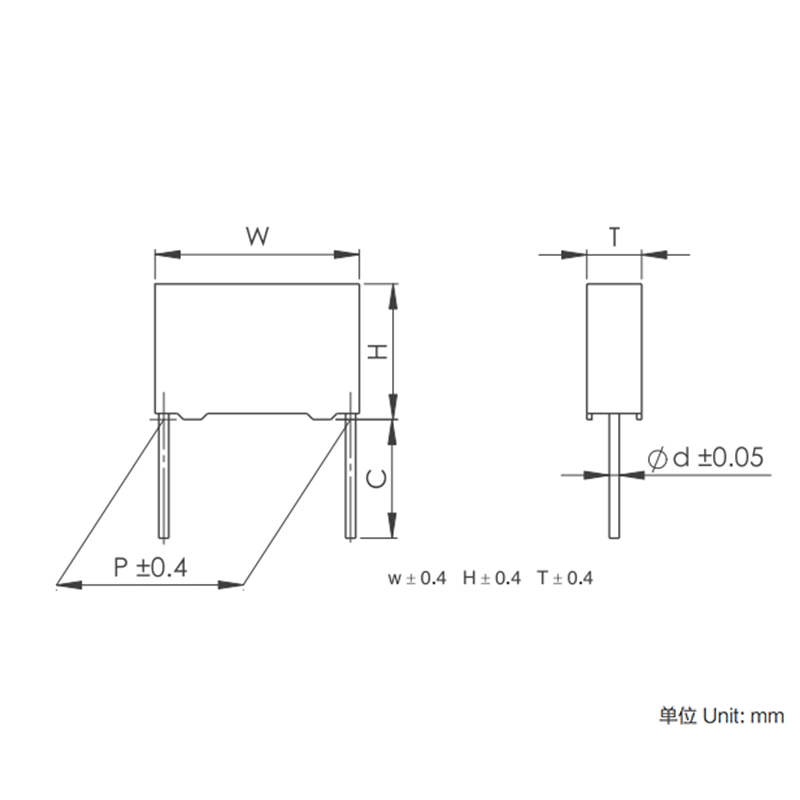 MKP62 시리즈 금속 화 된 폴리 프로필렌 필름 AC 커패시터 (Box-Type)